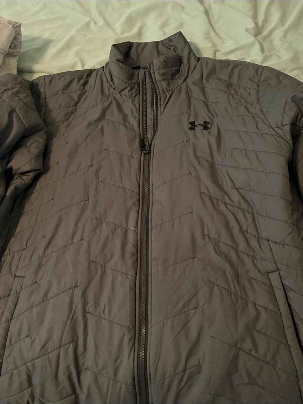 Under Armour Men's Charcoal Quilted Full-Zip Puffer Jacket